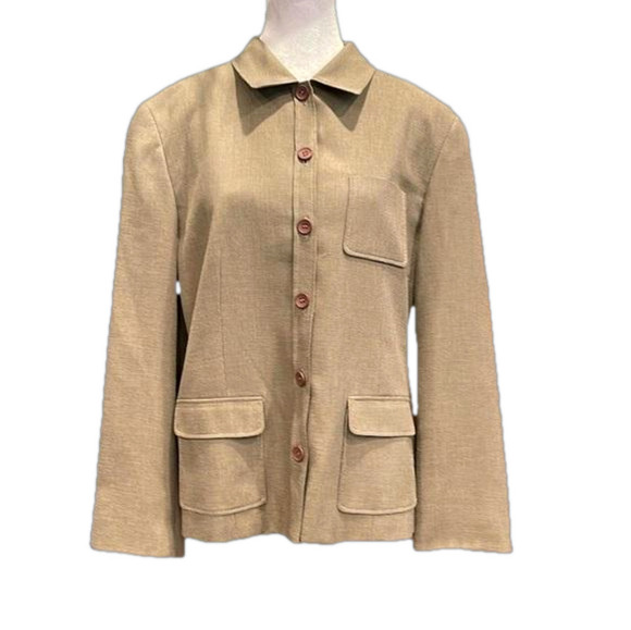 The Works sz 12 vintage Green-yellow (olive)blazer with black microcheck pattern - Picture 1 of 5